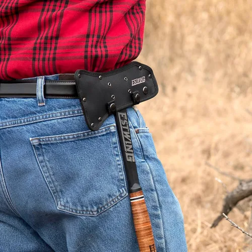 Miniatura 5 de ESTWING Hacha Tomahawk - Hacha ligera de 16.25 pulgadas con construcción de acero forjado y agarre de cuero genuino - ETA