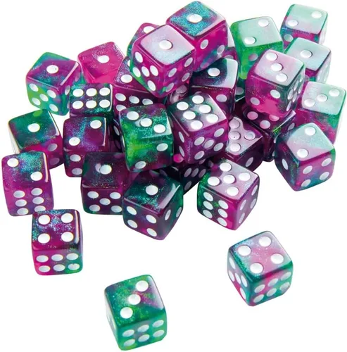 Miniatura 3 de Serie Galaxy - Aurora - D6 Juego de dados 0.472 in (36 piezas)