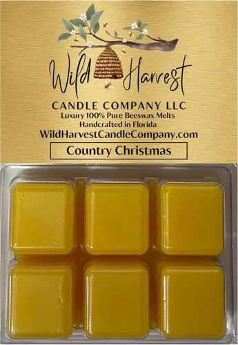 Miniatura 25 de Primera Respiración del Otoño Perfumado, 1 Paquete de Cera de Abejas Pura Derretida para Calentadores, Wild Harvest Candle Company, Tartas Cúbicas