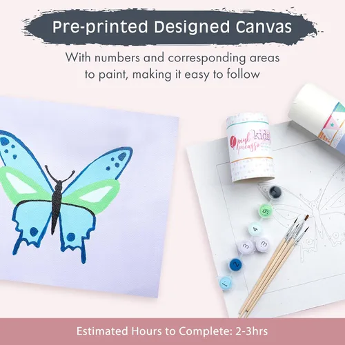 Miniatura 4 de Pink Picasso Kits de pintura por números para niños de 8 a 12 años Kit de manualidades para niños principiantes de bricolaje, pintura acrílica