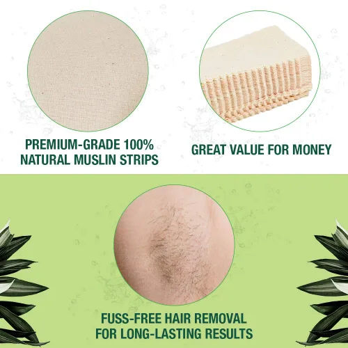 Miniatura 4 de Clean + Easy Tiras de cera de muselina para piernas grandes, 100