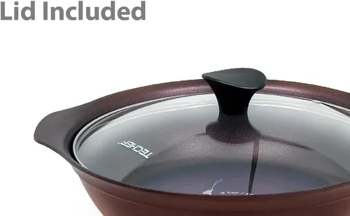 Miniatura 6 de TECHEF - Colección Art Pan, Olla de sopa con tapa de cristal, fabricada en Corea (2 cuartos de galón) Morado