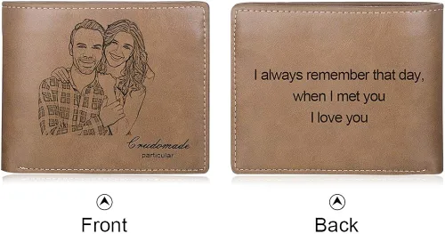 Miniatura 2 de Carteras personalizadas para hombres carteras de fotos personalizadas de piel sintética para hombres marido papá hijo regalos personalizados Wallet