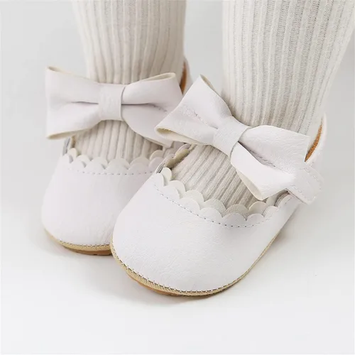 Miniatura 2 de LAFEGEN Zapatos planos Mary Jane para bebés y niñas con Bownot, suela suave, suela suave, piel sintética, recién nacidos, para primeros pasos
