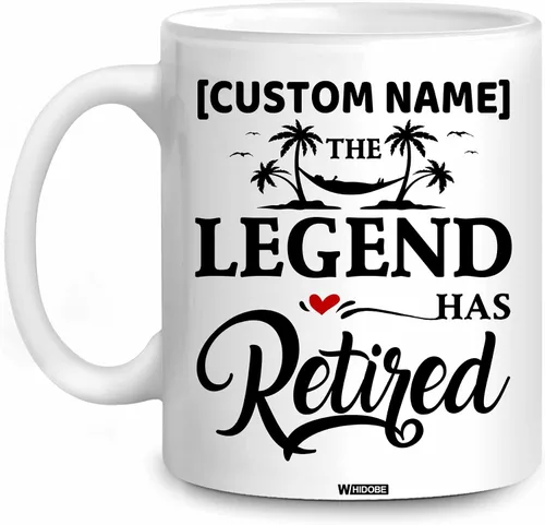 Miniatura 19 de WHIDOBE Taza de jubilación divertida personalizada con texto en inglés "Retired Not My Problem Any", taza para mujeres, hombres, papá, mamá, taza