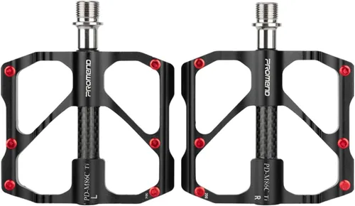 Miniatura 10 de Pedales de bicicleta de montaña Pedales de bicicleta de aleación de aluminio Pedales de bicicleta de 3 rodamientos de fibra de carbono Tubo de eje