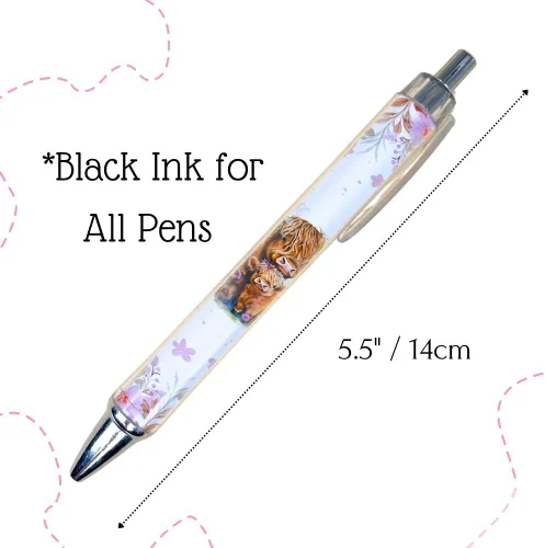 Miniatura 2 de YJ PREMIUMS Juego de 6 Bolígrafos de Vaca Highland Bolígrafos con Estampado de Vaca Kawaii Lindos Suministros Accesorios Artículos de Papelería