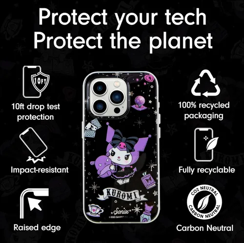Miniatura 4 de Sonix x Sanrio - Funda para iPhone 15 Pro, compatible con MagSafe, probada en caídas de 10 pies, adivinador Kuromi