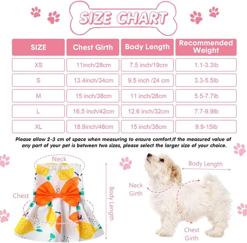 Miniatura 2 de Saintrygo 5 piezas de vestido floral para perro, lindo vestido para perro, falda para mascotas, vestidos para mascotas, vestidos para gatos, vestido