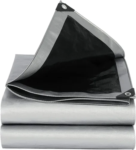 Miniatura 2 de Protol Lona reversible súper resistente de 12 x 20 pies, impermeable, resistente a los rayos UV, a prueba de desgarros con ojales, ideal para barco