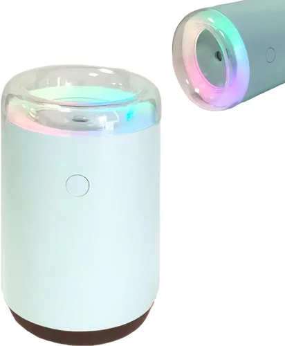 Mini humidificador portátil azul cielo – 8.6 fl oz, nano spray de niebla fría, 1.4 fl oz/h, 2 modos de luz, humidificador ultrasónico personal
