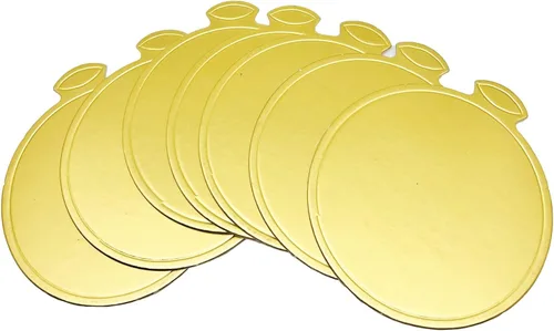 Miniatura 4 de 100 mini tablas para tartas, cartón redondo de 3.1 pulgadas, base de magdalena de mousse para postre de pastel, dorado