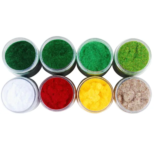 NWFashion 8 X 20G Hierba estática Aderezo dispersión flocado Minatura Resina Plástico Árboles y Plantas Árboles Jardín de hadas