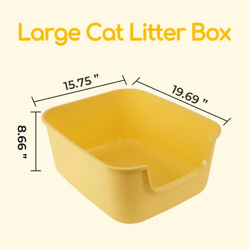 Miniatura 6 de Caja de arena grande para gatos con lados altos, cajas para gatos de interior, bandeja de arena para gatos para gatitos, caja de arena con entrada