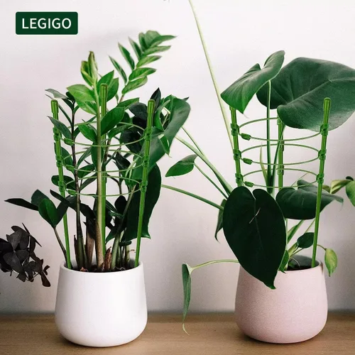 Miniatura 5 de Legigo Paquete de 3 jaulas de soporte para plantas, jaulas de tomate para jardín, estacas ajustables de 18 pulgadas para plantas enrejadas, anillos
