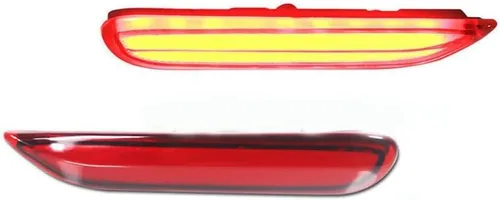 Miniatura 6 de Reflector de parachoques trasero LED óptico 3D rojo con luces de freno y señal de giro secuencial, kit de iluminación de freno estroboscópico