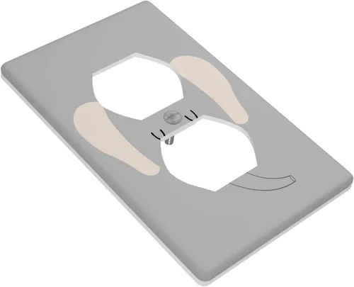 Miniatura 3 de Cubierta de interruptor de luz dúplex de elefante de dibujos animados de 1 banda, cubiertas de enchufe, placa frontal decorativa para receptáculo