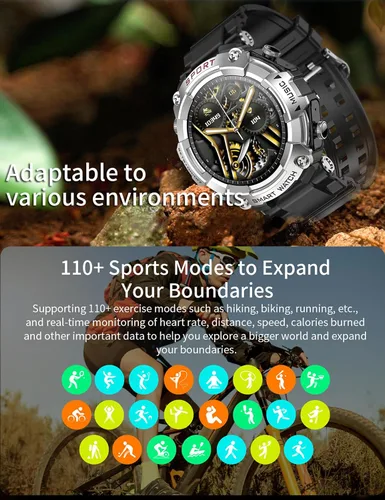 Miniatura 6 de Reloj Inteligente con Auriculares para Hombre, Llamadas Bluetooth Puede Responder y Realizar Llamadas, Música Local, Reloj Inteligente Resistente