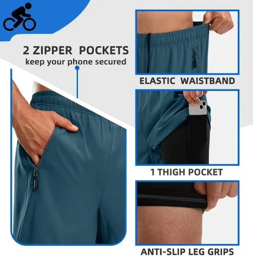 Miniatura 5 de Bikewa Pantalones cortos de ciclismo de montaña para hombre, con acolchado 3D, ajuste holgado, MTB para montar en bicicleta, ciclismo, ciclismo