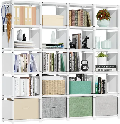 Miniatura 12 de Mavivegue Estante para Libros, Organizador de Almacenamiento de 9 Cubos, Estantería de Bricolaje, Estantería de Cubos de Metal, Estantería Alta