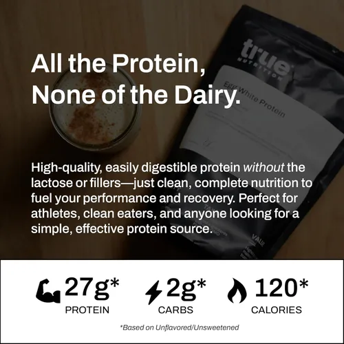 Miniatura 3 de True Nutrition Proteína de clara de huevo en polvo - 24g de proteína de huevo no transgénica por porción - Baja en carbohidratos, baja en grasa