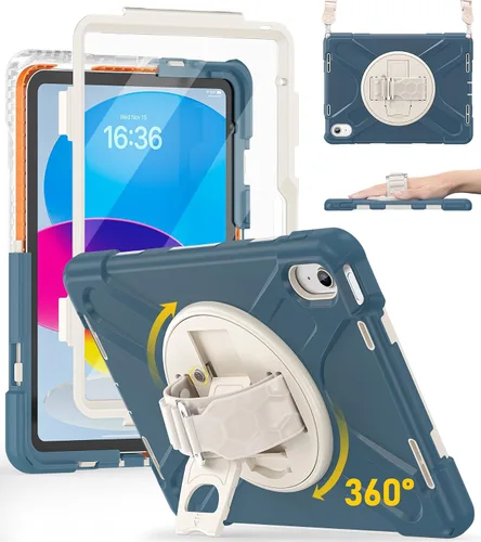 Miniatura 25 de BRAECN Funda para iPad de 9ª/8ª/7ª Generación, Funda Resistente a Prueba de Golpes con Protector de Pantalla, Soporte para Lápiz, Soporte para Tapa