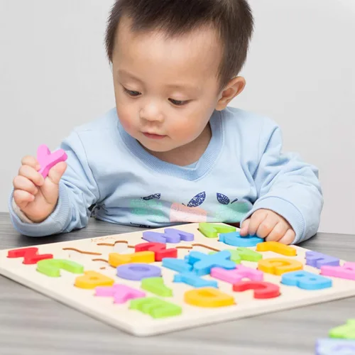 Miniatura 5 de Rompecabezas de números de madera, rompecabezas de letras y números ABC para niños de 3 años, juguetes de aprendizaje preescolar para niños, Rojo