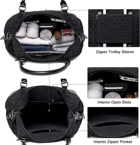 Miniatura 43 de BLUBOON Bolsas de viaje con cremallera, bolsa de lona para mujer, bolsa de fin de semana para mujer, bolsa de lona para llevar en la bolsa de lona