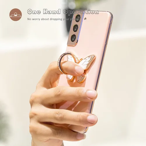 Miniatura 4 de Doflyesky Soporte de anillo de mariposa para teléfono celular, rotación de 360 grados, soporte de agarre de anillo de teléfono, soporte de dedo