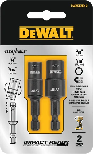 Miniatura 6 de DEWALT Juego de llaves de tuercas, de doble extremo, 2 piezas (DWADEND-2)