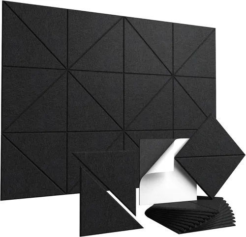 Miniatura 14 de Vieshful Paneles acústicos autoadhesivos – Paneles de pared insonorizados de alta densidad de 12 x 12 x 0.4 pulgadas, panel de pared acústico