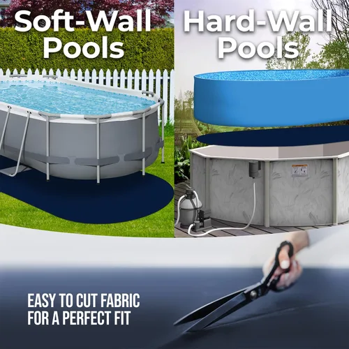 Miniatura 3 de Shop Square Almohadilla ovalada de revestimiento de piscina de 10 pies por 15 pies para piscinas sobre el suelo, acolchado debajo de la piscina