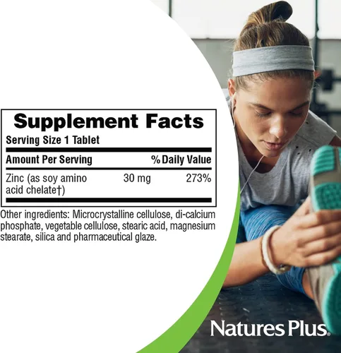 Miniatura 5 de Comprimidos de Zinc NaturesPlus - 30 mg, 90 tabletas vegetarianas - Suplemento para el sistema inmunológico para el crecimiento y reparación celular