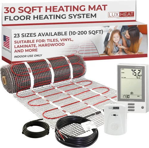 Miniatura 29 de LuxHeat Kit de alfombrilla de calefacción de suelo de 20 pies cuadrados – Sistema de calefacción de suelo radiante eléctrico de 120 V – Sistema