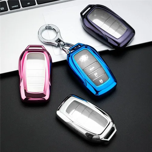 Miniatura 7 de Funda para llavero RAV4 Prime 2021, TPU suave compatible con Toyota Venza, Land Cruiser 2019, prado, Hilux, Fortuner, cubierta de corona (rosa)