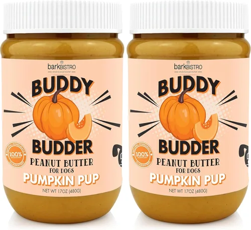Miniatura 6 de Pumpkin Pup Buddy Budder, mantequilla de maní para perro 100% natural, golosinas saludables de mantequilla de maní para perros, fabricadas