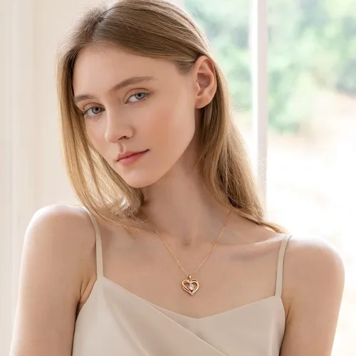 Miniatura 3 de LOUISA SECRET Love Heart Birthstone Necklaces for Women 925 Sterling Silver Rose Gold Pendant Forever Diamond Jewelry Valentine's Day Christmas