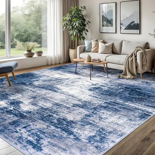 Miniatura 221 de IOHOUZE Alfombra pequeña abstracta de 2 x 3 pies, alfombra de entrada lavable para entrada interior, alfombras con respaldo de goma, alfombra gris