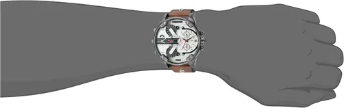 Miniatura 2 de Diesel DZ7394 Mr para hombres Daddy 20 Gunmetal IP Reloj de cuero color marrón Marrón