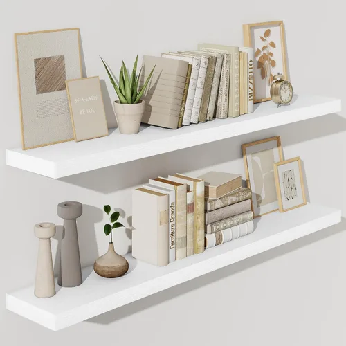 Miniatura 54 de Fun Memories Estantes flotantes – Estante de pared de 9.3 pulgadas de profundidad para decoración y almacenamiento – Estantería de exhibición