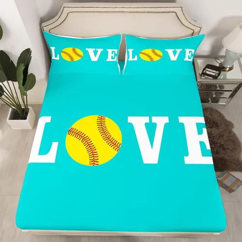 Miniatura 99 de Feelyou Juego de sábanas de béisbol para niños, juego de sábanas con temática deportiva de pelota, tamaño individual, para niños, adolescentes