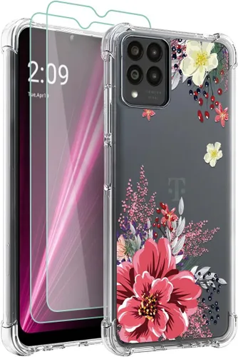 Miniatura 9 de Osophter Funda para Revvl 6 Pro 5G, transparente con protector de pantalla, TPU absorción de golpes, flexible para teléfono celular T-Mobile T Phone