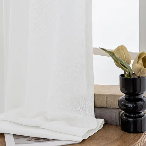 Miniatura 47 de Cortinas semitraslúcidas de lino neutro de 84 pulgadas de largo, cortinas y cortinas de lino beige crema que filtran la luz, tratamientos modernos