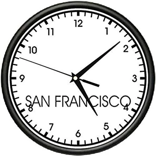 SignMission SAN Francisco TIME Reloj de pared Zona horaria mundial Reloj Oficina Negocios
