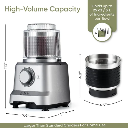 Miniatura 2 de Molinillo de especias eléctrico comercial de 750 W, molinillo de café de grano de hierbas de acero inoxidable resistente con temporizador modo
