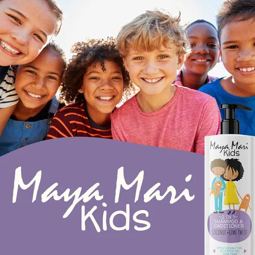 Miniatura 6 de Maya Mari Juego de cabello rizado para niños para bobinas, rizos y control del encrespamiento: champú 2 en 1, acondicionador sin enjuague y gel