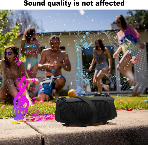 Miniatura 4 de Funda de silicona para altavoz portátil JBL Charge 5, funda protectora de transporte de viaje con soporte para correa de hombro, cubierta