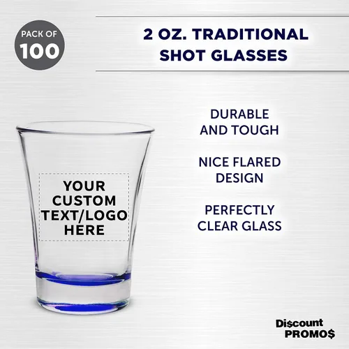 Miniatura 3 de Vasos de chupito personalizados de 2 onzas, juego de 100, paquete personalizado a granel, ideal para bodas, fiestas, cumpleaños, regalos, color azul