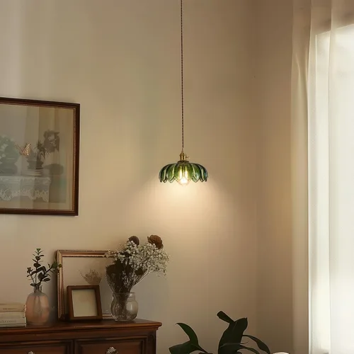 Miniatura 6 de XZHGCEE Lámparas colgantes vintage: luces colgantes de cristal isla de cocina, luz colgante verde, lámpara colgante moderna lámpara colgante de luz