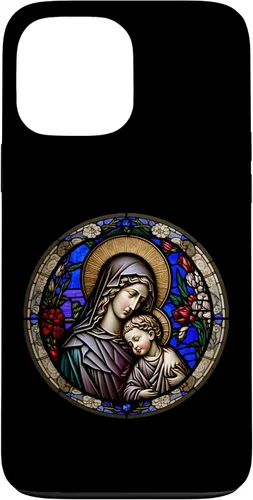 Miniatura 23 de Funda para iPhone 11 Religious Blessed Virgin María y Jesús con diseño de vidrieras